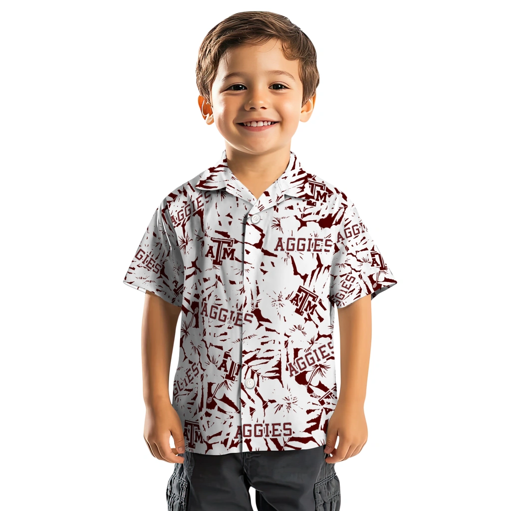 Texas A&M Aggies Hawaiian Shirt - Hibiscus Overlay texas am aggies hibiscus overlay hawaiian shirts top rated