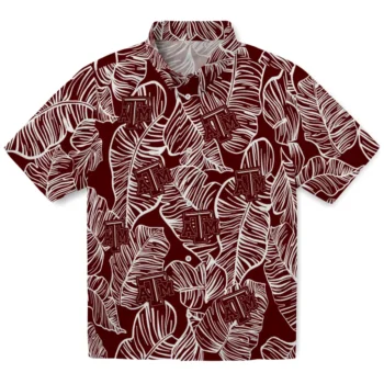 texas am aggies leaf outline maroon hawaiian shirts best selling