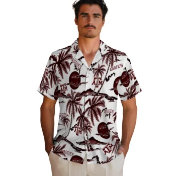 texas am aggies palm sunset hawaiian shirts fashion forward
