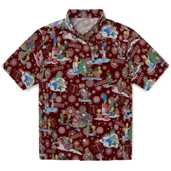 texas am aggies simpsons christmas maroon hawaiian shirts best selling