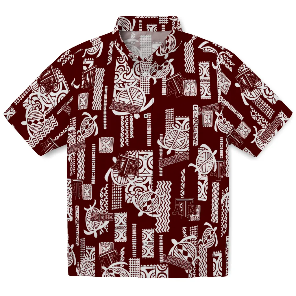 Texas A&M Aggies Hawaiian Shirt - Turtle Lines texas am aggies turtle lines maroon hawaiian shirts best selling