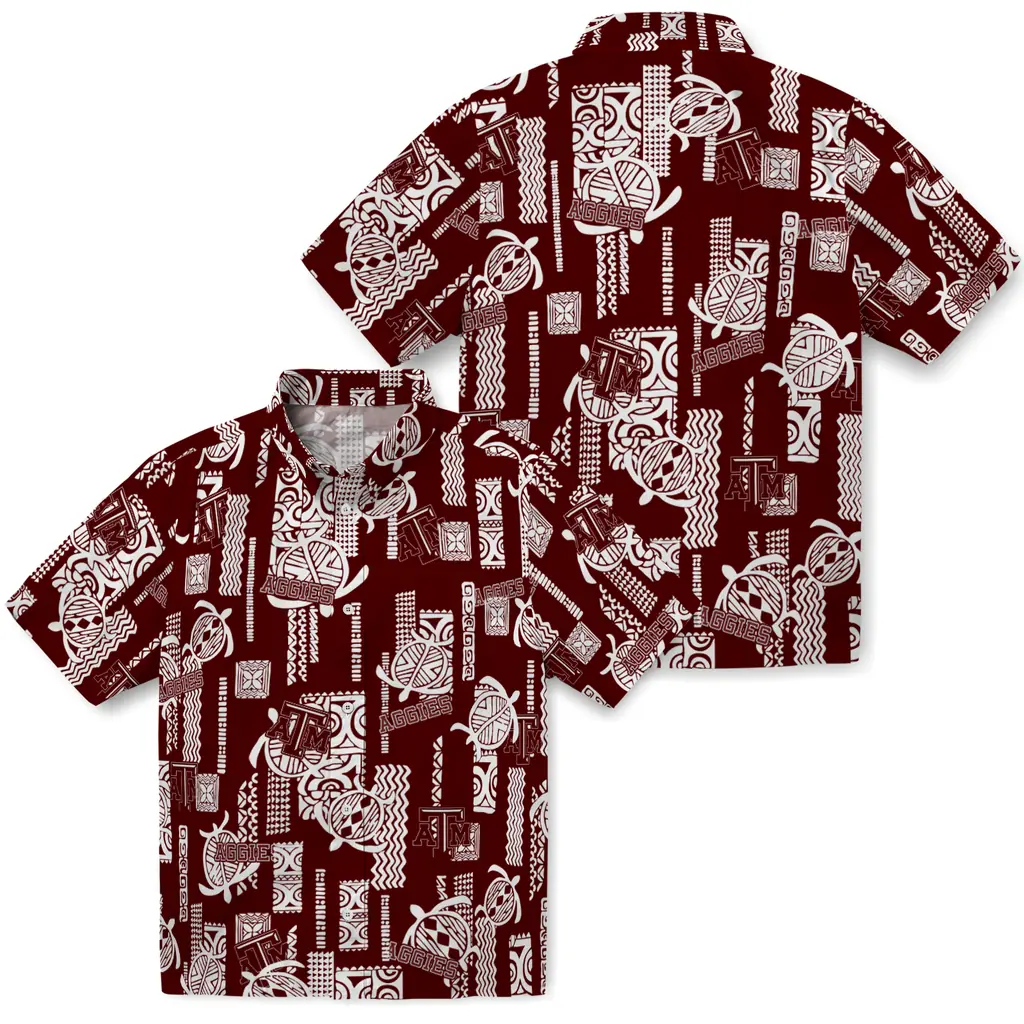 Texas A&M Aggies Hawaiian Shirt - Turtle Lines texas am aggies turtle lines maroon hawaiian shirts high quality