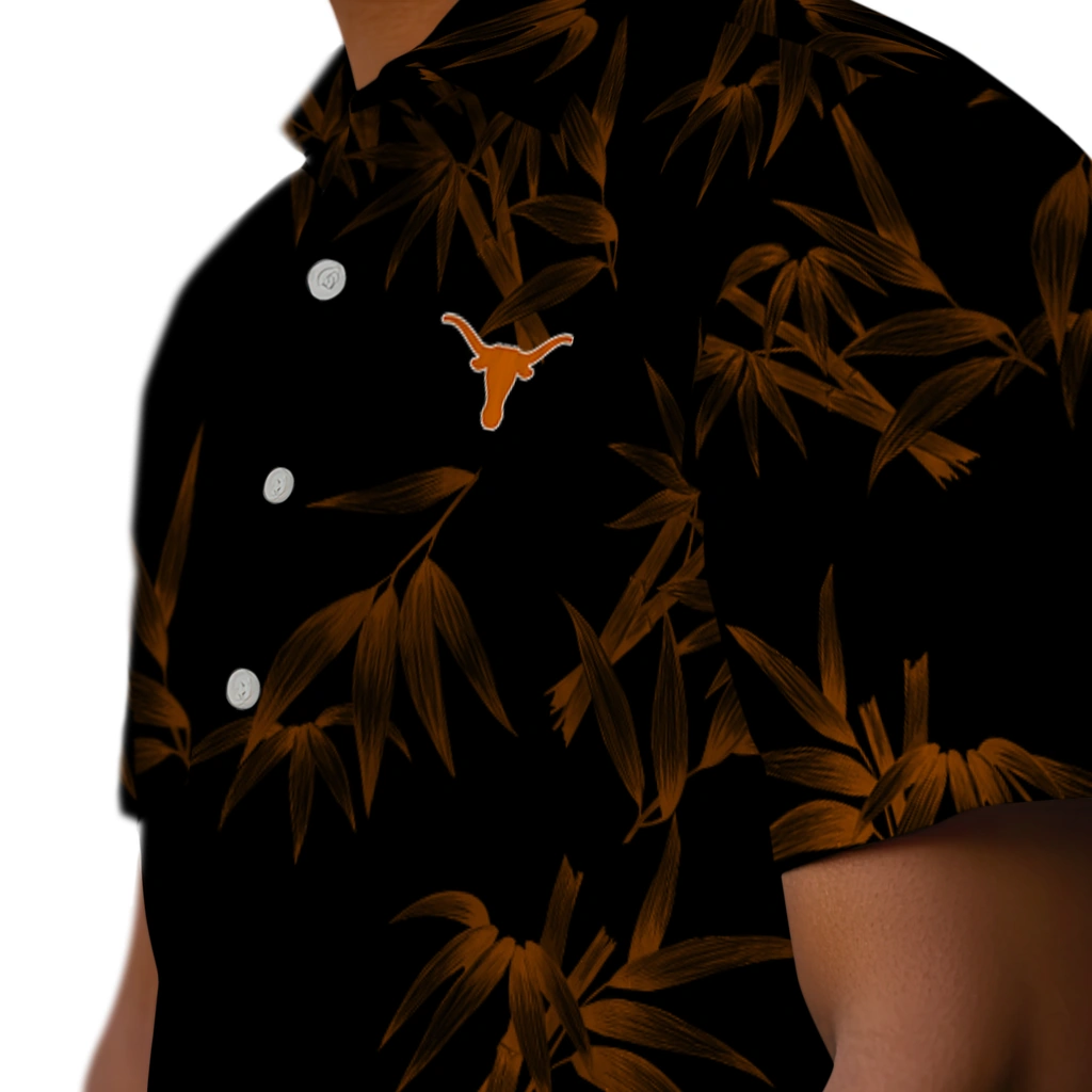 Texas Longhorns Hawaiian Shirt - Bamboo Branches texas longhorns bamboo branches orange black hawaiian shirts trendy