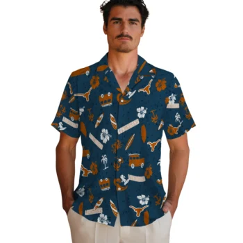 texas longhorns beach vibe navy hawaiian shirts fashion forward