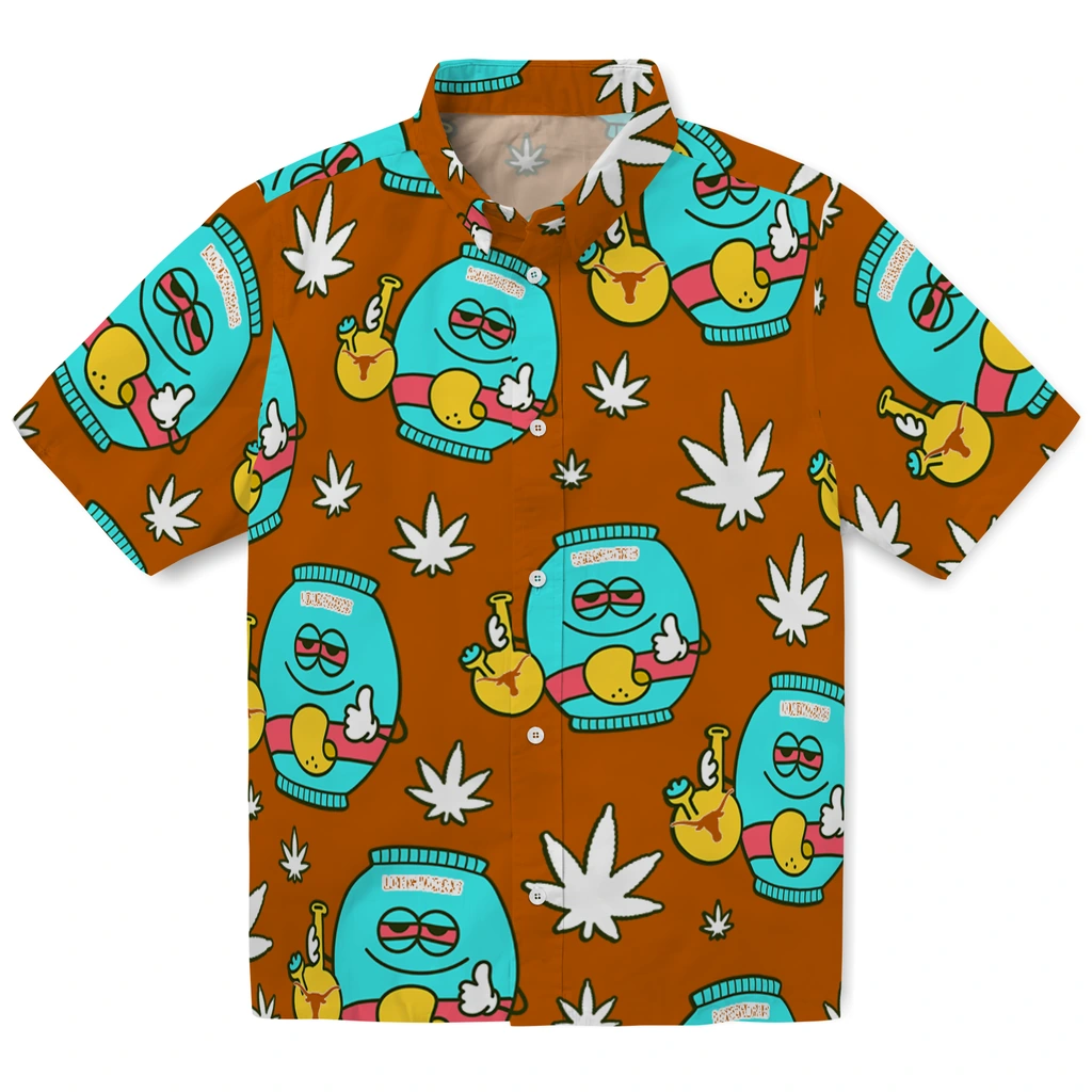 Texas Longhorns Hawaiian Shirt - Chill Vibe texas longhorns bong smile orange hawaiian shirts best selling