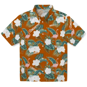 texas longhorns flamingo palms orange hawaiian shirts best selling