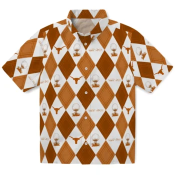 texas longhorns balloon plaid orange hawaiian shirts best selling