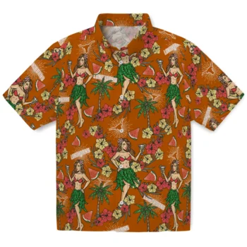 texas longhorns hawaiian girls design orange hawaiian shirts best selling