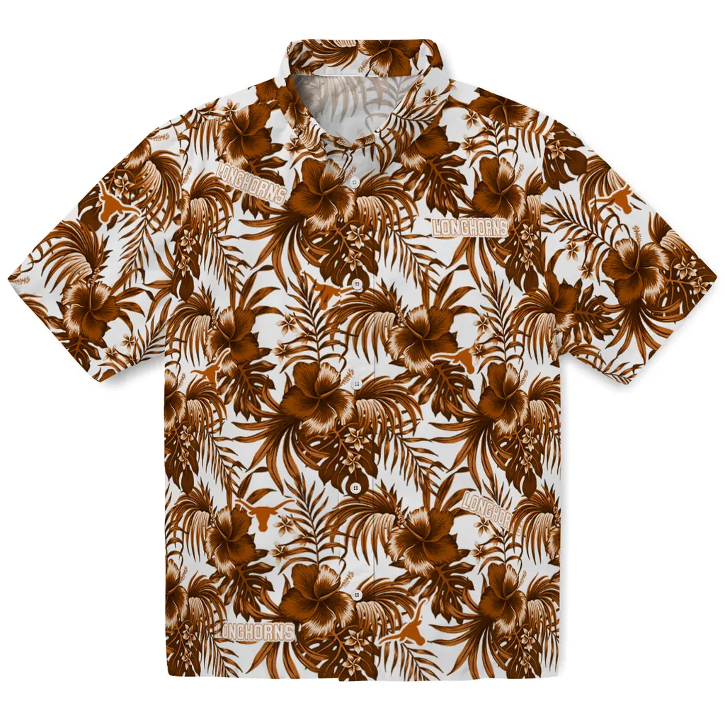 Texas Longhorns Hawaiian Shirt - Hibiscus Exotic texas longhorns hibiscus exotic orange hawaiian shirts best selling