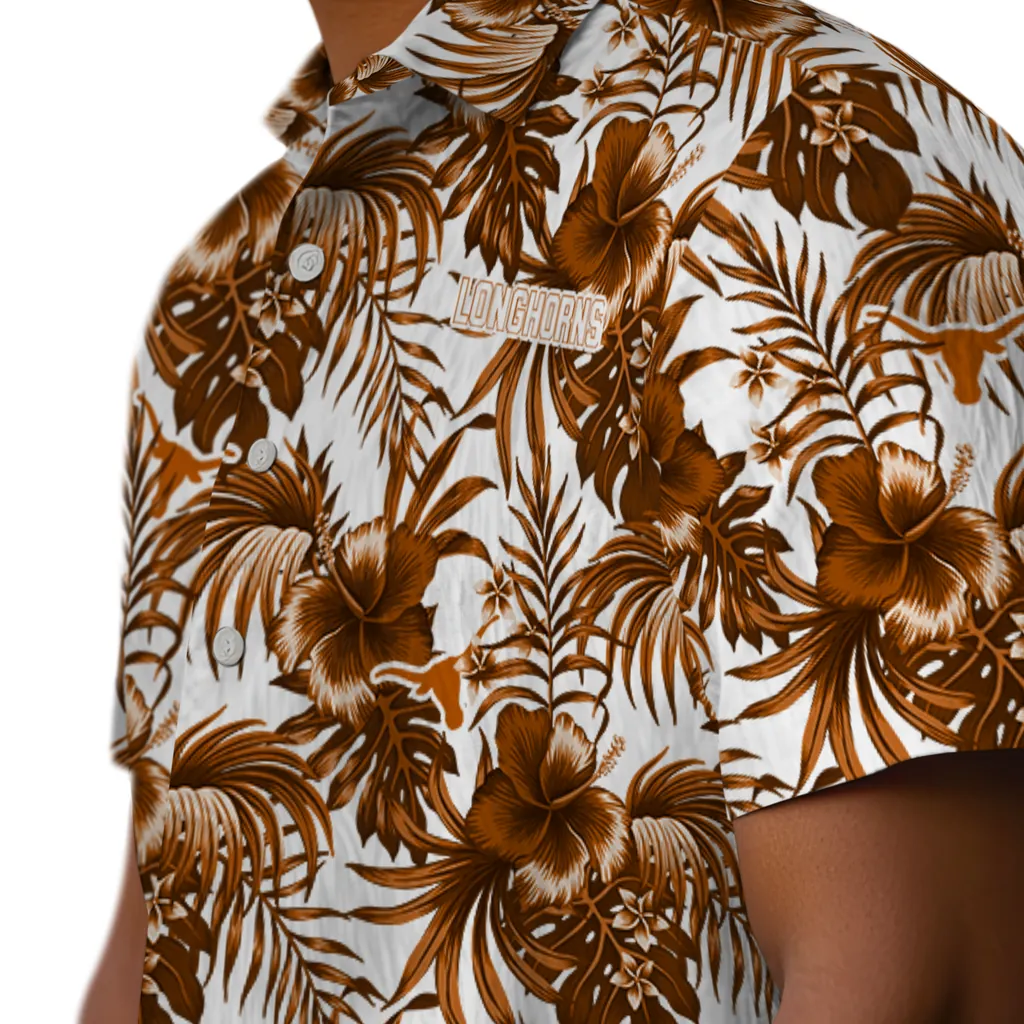 Texas Longhorns Hawaiian Shirt - Hibiscus Exotic texas longhorns hibiscus exotic orange hawaiian shirts trendy