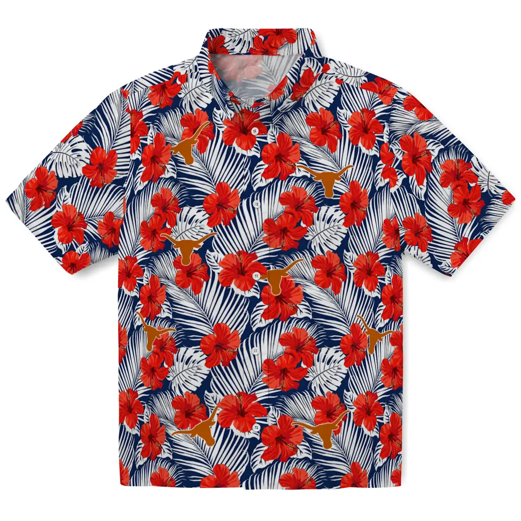 Texas Longhorns Hawaiian Shirt - Hibiscus Fiesta texas longhorns hibiscus fiesta red royal blue hawaiian shirts best selling