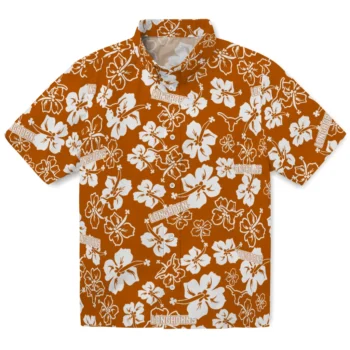 texas longhorns hibiscus bloom orange hawaiian shirts best selling