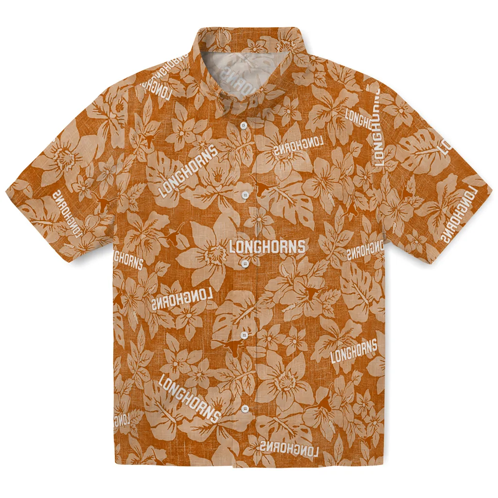 Texas Longhorns Hawaiian Shirt - Hibiscus Oasis texas longhorns hibiscus oasis orange hawaiian shirts best selling