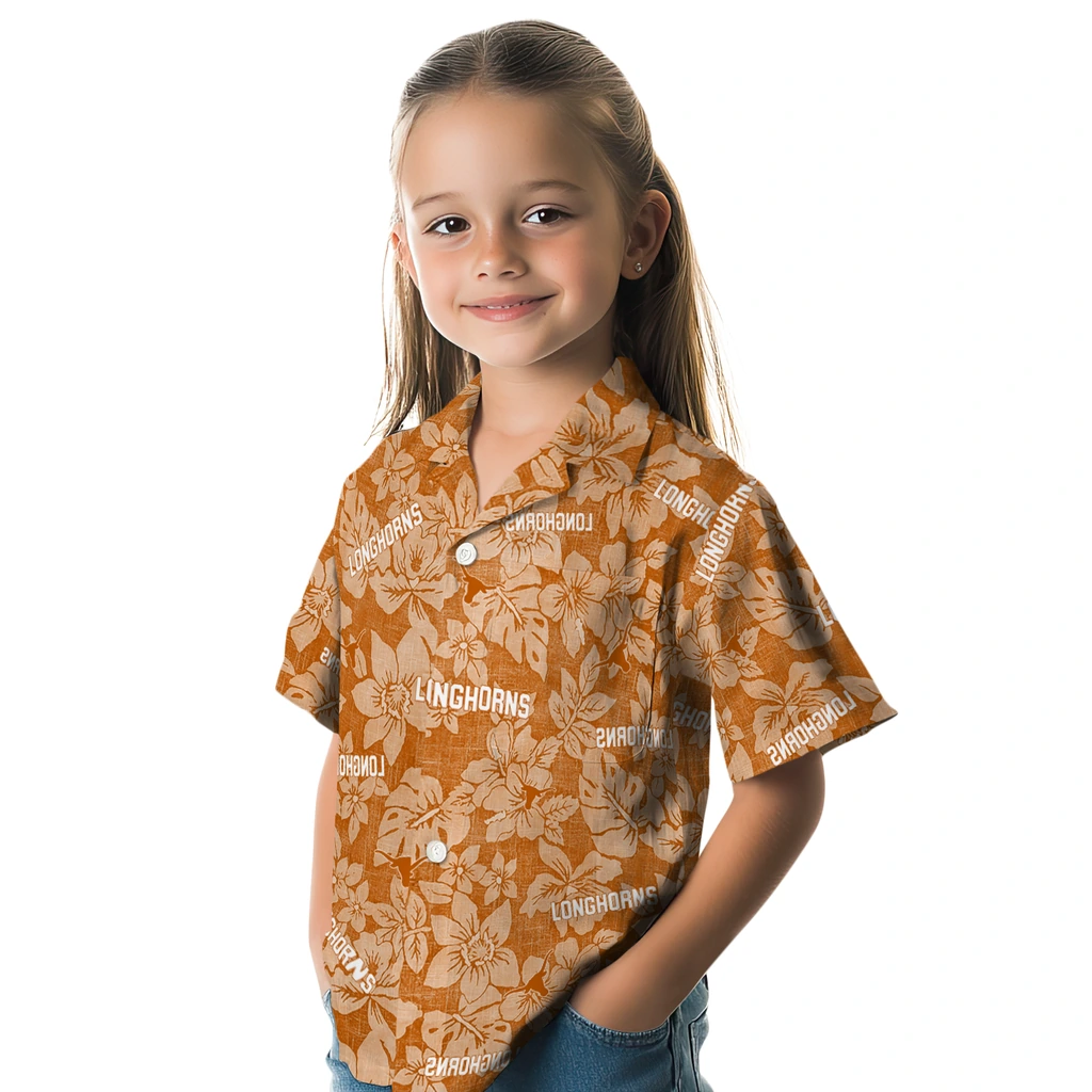 Texas Longhorns Hawaiian Shirt - Hibiscus Oasis texas longhorns hibiscus oasis orange hawaiian shirts premium grade