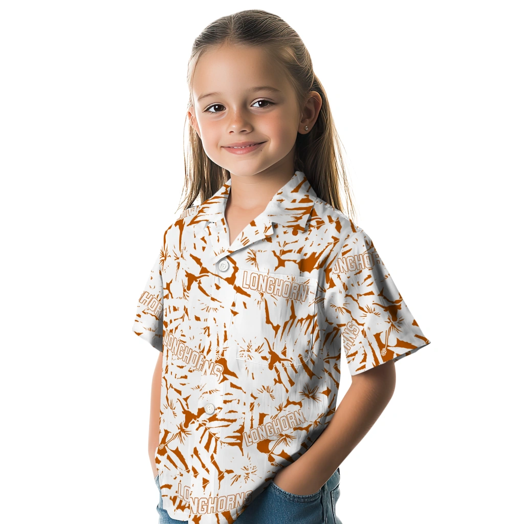 Texas Longhorns Hawaiian Shirt - Hibiscus Overlay texas longhorns hibiscus overlay hawaiian shirts premium grade