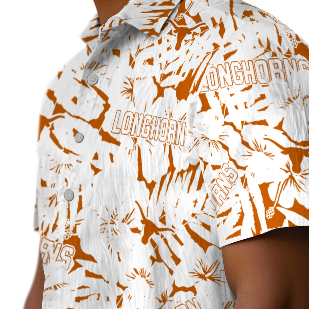 Texas Longhorns Hawaiian Shirt - Hibiscus Overlay texas longhorns hibiscus overlay hawaiian shirts trendy