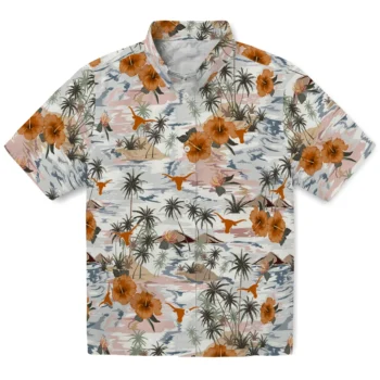 texas longhorns hibiscus seaside white hawaiian shirts best selling