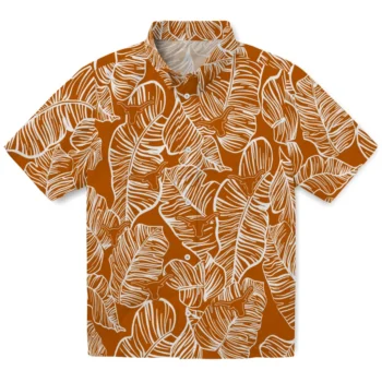 texas longhorns leaf outline orange hawaiian shirts best selling