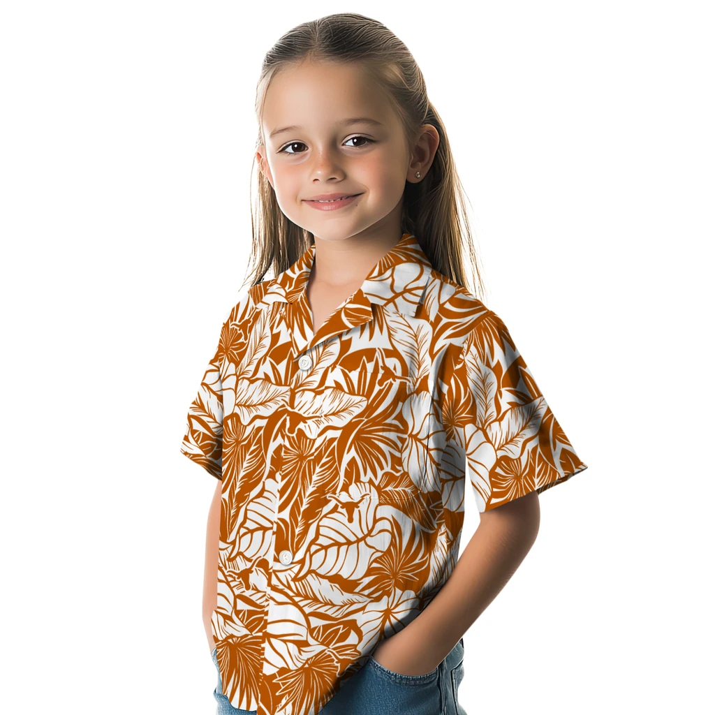 Texas Longhorns Hawaiian Shirt - Monstera Layer texas longhorns monstera layer orange hawaiian shirts premium grade