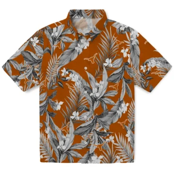 texas longhorns palm leaves orange hawaiian shirts best selling