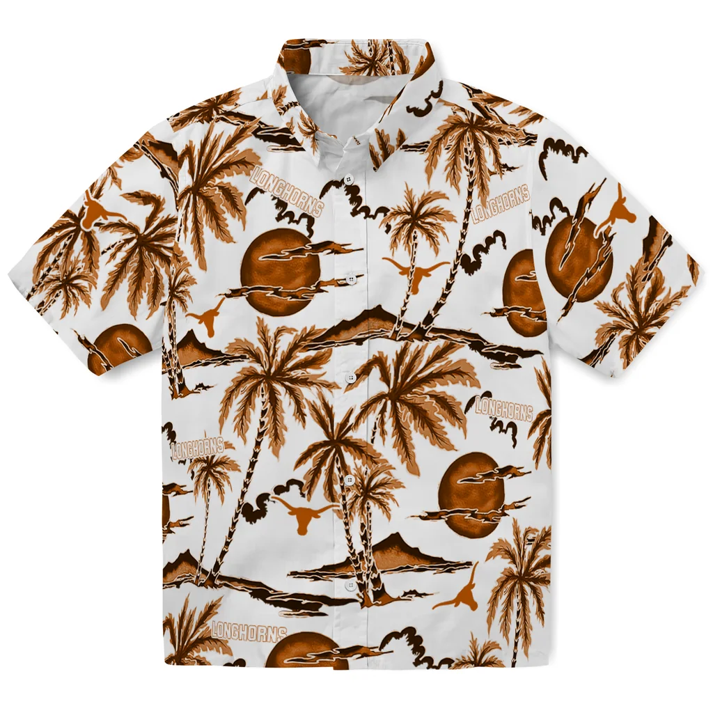Texas Longhorns Hawaiian Shirt - Palm Sunset texas longhorns palm sunset hawaiian shirts best selling