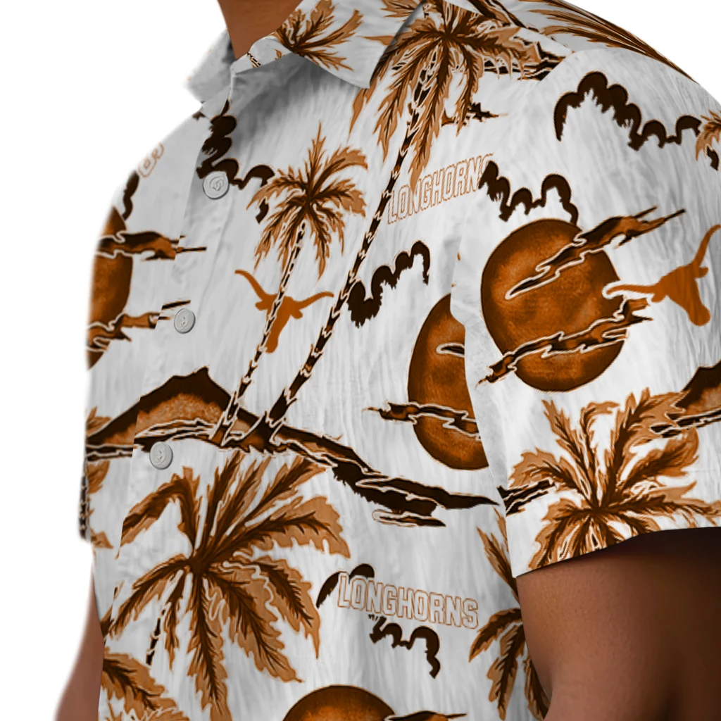 Texas Longhorns Hawaiian Shirt - Palm Sunset texas longhorns palm sunset hawaiian shirts trendy