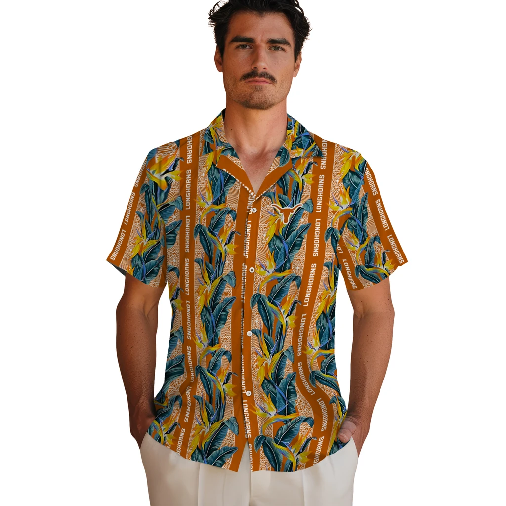 Texas Longhorns Hawaiian Shirt - Paradise Vines texas longhorns paradise vines orange hawaiian shirts fashion forward