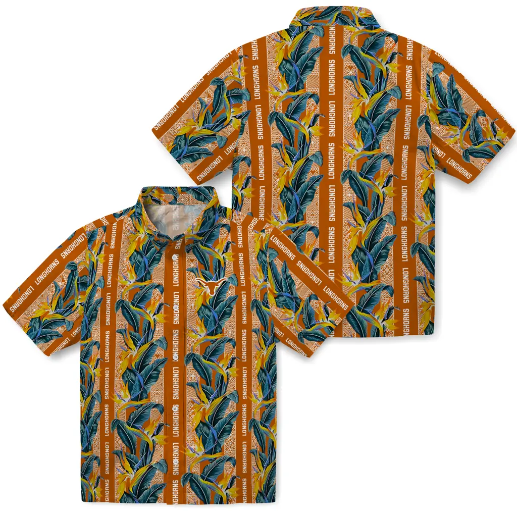 Texas Longhorns Hawaiian Shirt - Paradise Vines texas longhorns paradise vines orange hawaiian shirts high quality