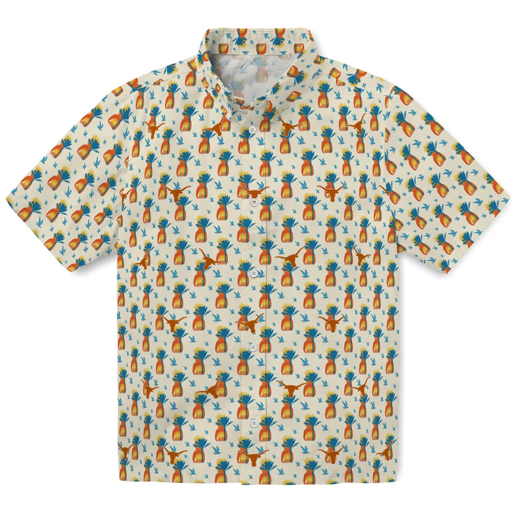 Texas Longhorns Hawaiian Shirt - Pineapple Delight texas longhorns pineapple delight beige hawaiian shirts best selling
