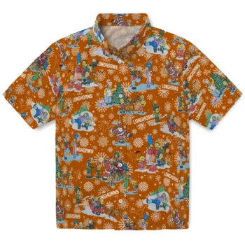 texas longhorns simpsons christmas orange hawaiian shirts best selling