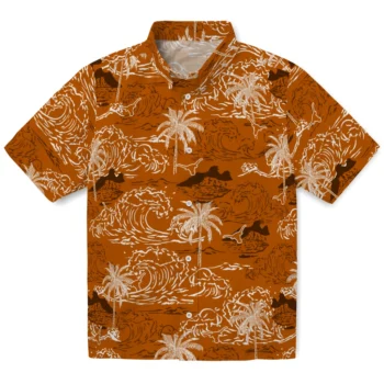 texas longhorns wave palm orange hawaiian shirts best selling