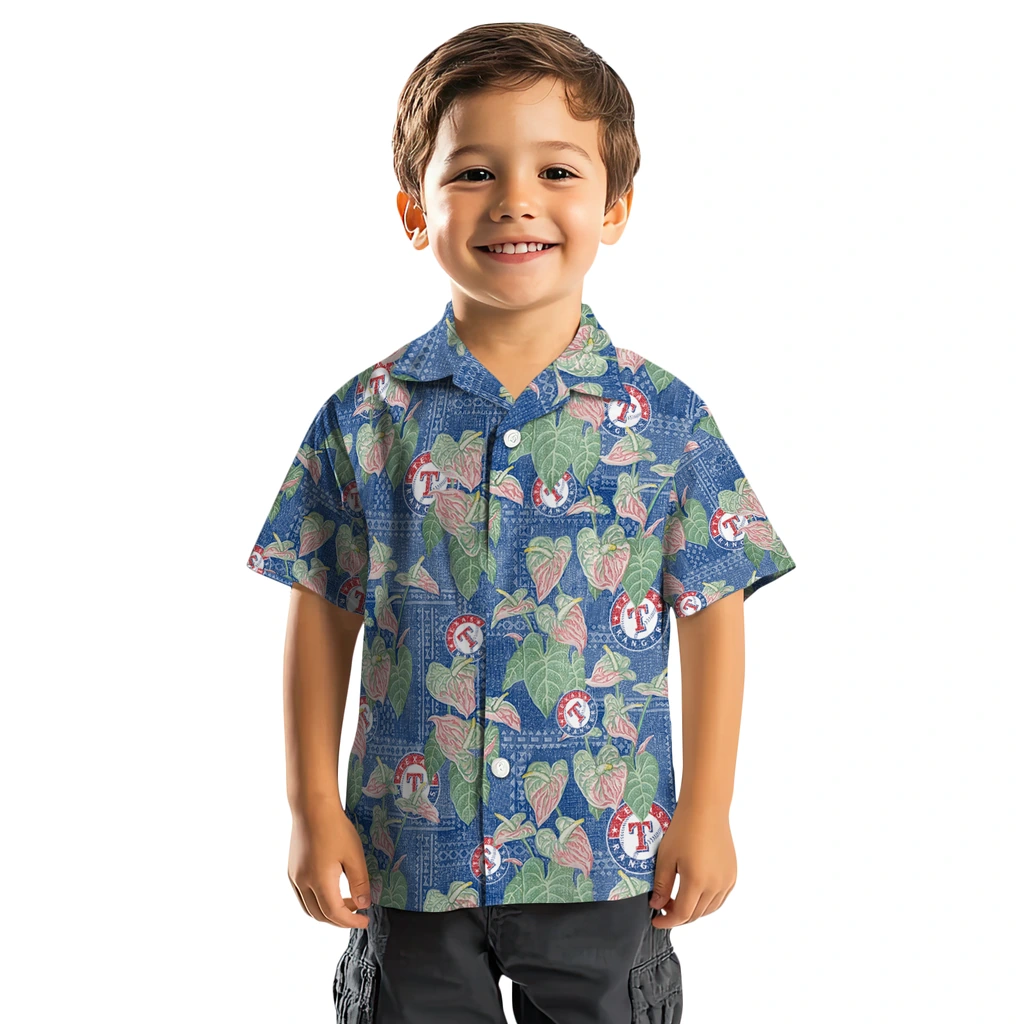 Texas Rangers Hawaiian Shirt - Anthurium Overlay texas rangers anthurium overlay blue hawaiian shirts top rated