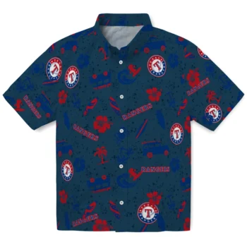 texas rangers beach vibe navy hawaiian shirts best selling