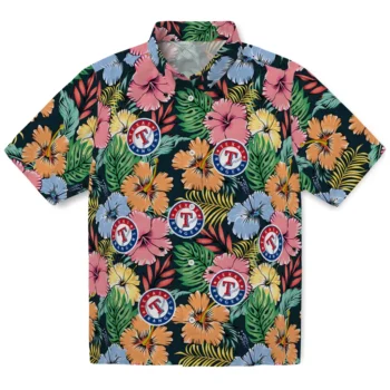 texas rangers brilliant hibiscus garden hawaiian shirts best selling
