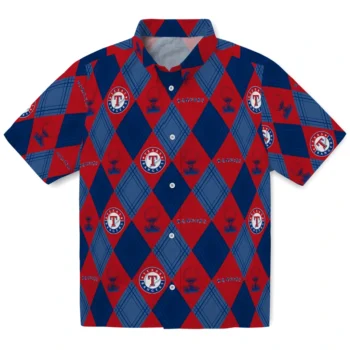 texas rangers balloon plaid blue hawaiian shirts best selling