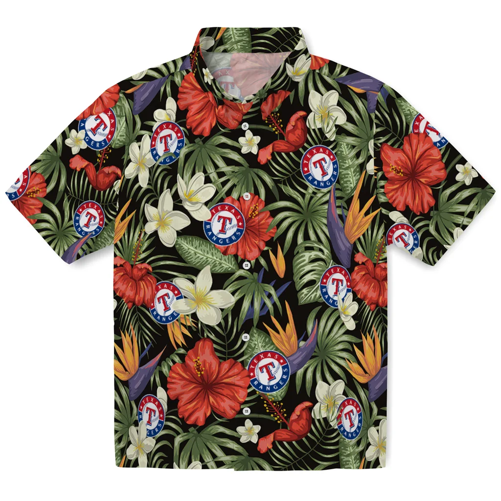 Texas Rangers Hawaiian Shirt - Hawaii Floral Hibiscus texas rangers hibiscus bird hawaiian shirts best selling