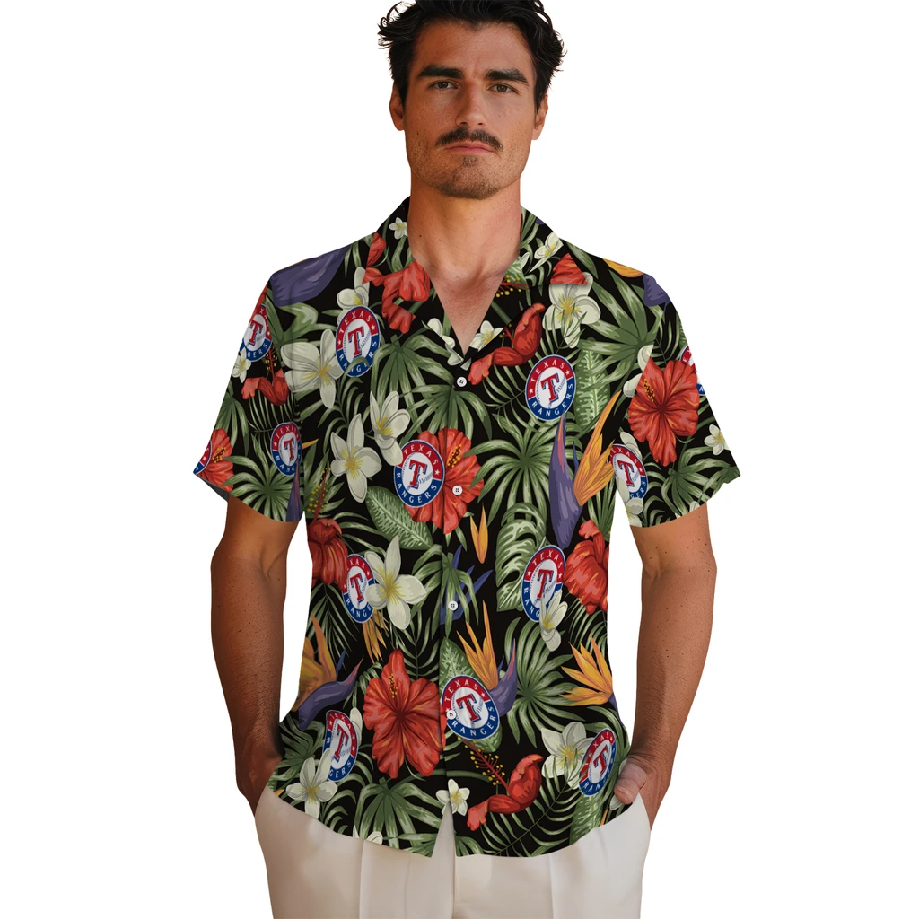 Texas Rangers Hawaiian Shirt - Hawaii Floral Hibiscus texas rangers hibiscus bird hawaiian shirts fashion forward