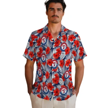 texas rangers hibiscus fiesta red royal blue hawaiian shirts fashion forward