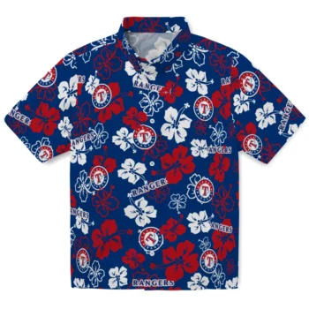 texas rangers hibiscus bloom blue hawaiian shirts best selling