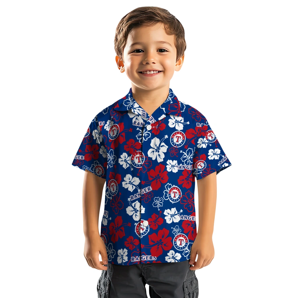 Texas Rangers Hawaiian Shirt - Hibiscus Flower Design texas rangers hibiscus bloom blue hawaiian shirts top rated