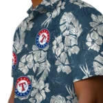 Texas Rangers Hawaiian Shirt – Hibiscus Flowers