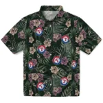 Texas Rangers Hawaiian Shirt – Hibiscus Leaves Pattern