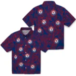 Texas Rangers Hawaiian Shirt – Leaf Outline