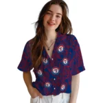 Texas Rangers Hawaiian Shirt – Leaf Outline