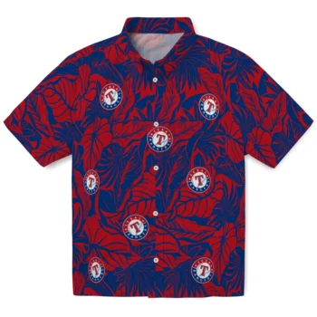 texas rangers monstera layer blue hawaiian shirts best selling