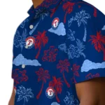 Texas Rangers Hawaiian Shirt – Palm And Clouds