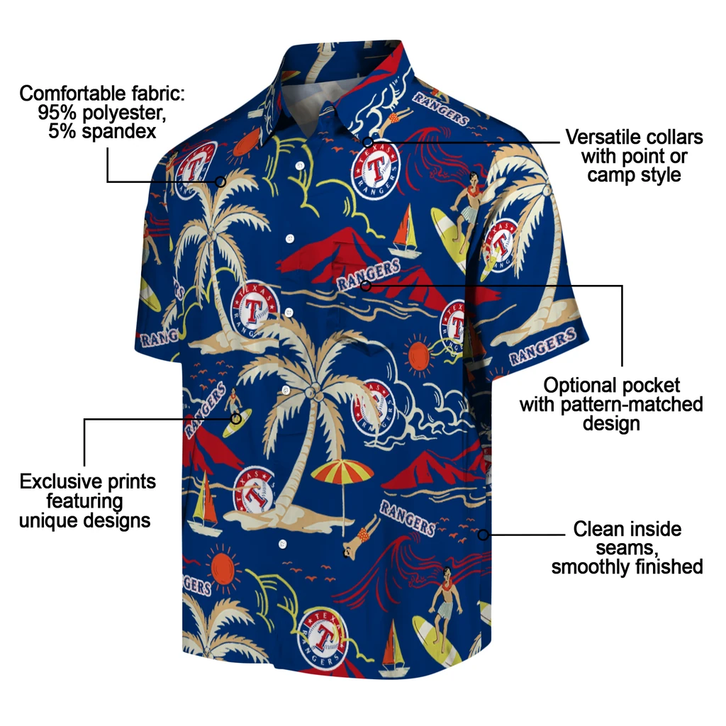 Texas Rangers Hawaiian Shirt - Palm Tree Island texas rangers palm tree island blue hawaiian shirts new arrival