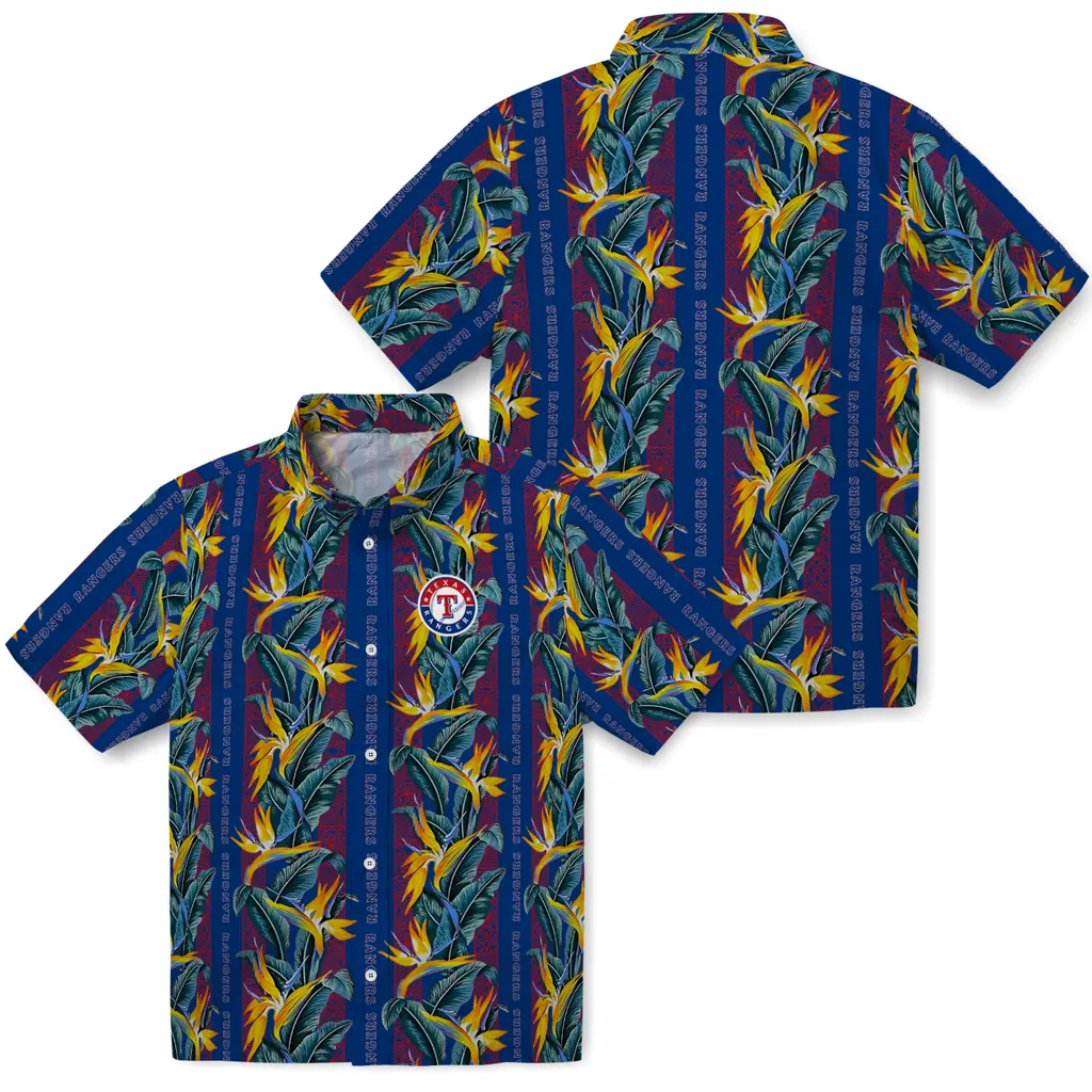 Texas Rangers Hawaiian Shirt - Paradise Vines texas rangers paradise vines blue hawaiian shirts high quality
