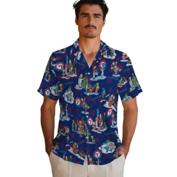 texas rangers simpsons christmas blue hawaiian shirts fashion forward