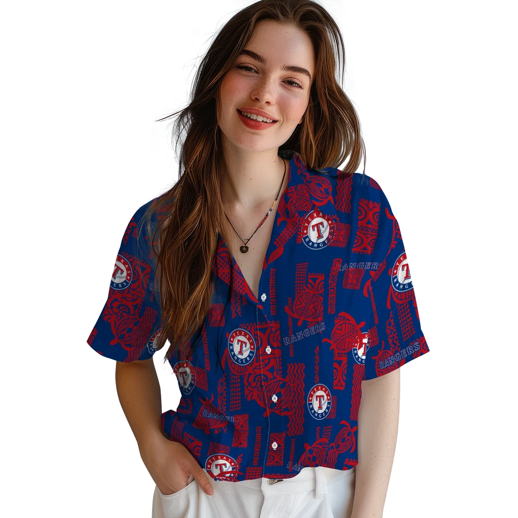 Texas Rangers Hawaiian Shirt - Turtle Lines texas rangers turtle lines blue hawaiian shirts latest model